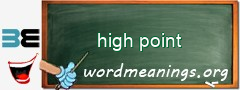 WordMeaning blackboard for high point